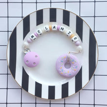 Load image into Gallery viewer, Little Caleb - Personalised Donut Teether - Purple