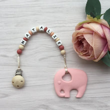 Load image into Gallery viewer, Little Caleb - Personalised Elephant Teether - Blush